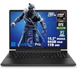 Dell Alienware 15 Gaming Laptop 15.3" WUXGA 165Hz AMD 6-core Ryzen 5 220 64GB RAM 1TB SSD GeForce RTX 4050 Type-c Backlit Win11Pro