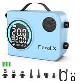FeraliX Electric Paddle Board Pump, 20 PSI Rechargeable SUP Air Compressor with Auto Shut-Off, Dual Stage Inflation & Deflation for Paddleboards, Kayaks, Boats,Blue