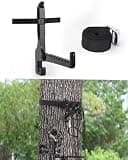 LANGZIHT Treestand Bow Hanger with Strap - Saddle Hunting Bow Hanger - Folding Lightweight Bow Hanger with Backpack Hook - Bow Hunting Accessories Crossbow Bow Hanger - Mobile Hunting