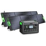 Portable Power Station 2400W Solar Generator with 2x200W Foldable Solar Panel (Ship Separately),1843.2Wh LiFePO4 Battery Backup,23.5% High Efficiency Solar Charger,for Outdoor,RV Trip,Home Emergency