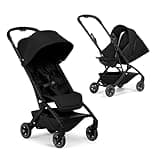 Joolz Aer2 Lightweight Travel Stroller + Nest-to-Seat Newborn Accessory Bundle – Ultra-Compact One-Hand Fold, Newborn to Toddler Travel System - Space Black