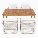 KORVYAL 5-Piece Patio Dining Set with 67" Acacia Wood Table and 4 Chairs