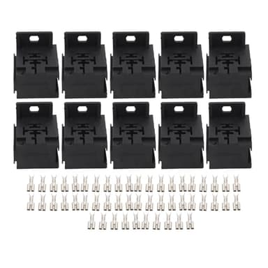 Adfaga 5 Pin Relay Socket Kit 10Pcs High Current 40A ABS Automotive Relay Connector with 50 Terminals for Car Alarm System Headlight Wiring Remote Starter Installation