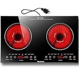 Karienvir 2 Burner Electric Cooktop 110v, 24 Inch Electric Stove Top