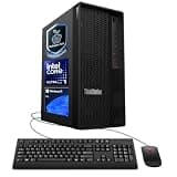 Lenovo ThinkStation P2 Gen 2 Business Workstation Desktop, Intel Core Ultra 5 225, 16GB DDR5 + 512GB SSD, Support 3-Display 4K,Wired KB & Mouse, SD Card Reader, Wi-Fi 7, Win 11 Pro, Black