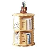 Book Shelf Wooden Standing Bookcase 360° Rotating Bookshelf Multi-Layer Book Rack for Home Living Room Bookshelves to Save Space Use for Many Years