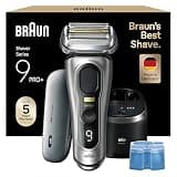 Braun Series 9 PRO+ 9577cc Electric Razor for Men, 5 Pro Shave Elements & Precision Long Hair Trimmer, 6in1 SmartCare Center, PowerCase for Mobile Charging, Wet & Dry, 60min Battery Runtime
