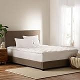 Serta Down Illusion Soft Hypoallergenic 2 inch Pillowtop Simple Fit Mattress Topper, Queen, White