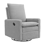 Oxford Baby Uptown Upholstered Glider Recliner Rocking Chair 360° Swivel for Nursery and Living Room - Boucle Koala Gray