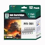 JSDCORE PFI-701 Ink Cartridges MBK PBK C M Y PC PM R G B GY PGY 12-Pack