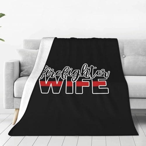 Firefighters Wife Super Soft Fleece Blanket Sofa Flannel Blanket Bedding for Living Room Picnic Blanket
