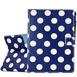 KEROM Polka Dot Case for iPad A16 11th Gen 11 Inch 2025, iPad 10th Generation Case 10.9 Inch 2022 - Cute PU Leather Folio Stand Protective Cover with Auto Wake/Sleep, Card Slots, Pen Loop Holder, Navy
