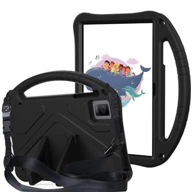 QYiiD Kids Case for Lenovo Idea Tab 11" 2025/Lenovo K11 Gen 2 TB336ZU /TB336FU, Kids EVA Protective Shockproof Cover with Stand Handle, Shoulder Strap, Handle Stand, Black