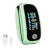 Pulse Oximeter, Rechargeable Fingertip Pulse Oximeter, pulse oximeter with respiration, respiration rate monitor, oximeter finger with pulse ox for Sports Aviation Use Only green