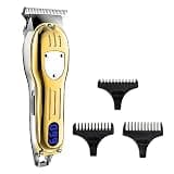 DAXXIN Hair Cutting Tool, All Metal Hair Clipper Electric Professional Men's Hair Cutter Grooming Kit Hairdresser Trimmer Cortapelo for aTravel(Gold)