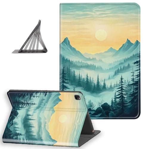 DISUOFEART for iPad Pro 12.9 Inch 6th/ 5th/ 4th (2022/2021/2020) Generation Case, Slim Lightweight Stand Cover with Auto Sleep/Wake, Forest and Mountains