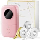 Label Maker Machine with 3 Tapes - White/Clear/Gold Labels, Phomemo D30 Portable Handheld Bluetooth Mini Label Printer, Multiple Templates Fonts Icon, Thermal Small Label Printer Rechargeable for Home