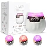 Revive Light Therapy Lux Collection Soniqué Mini, Rechargeable Sonic Face Cleanser Brush with Medical-Grade Blue & Red Light Therapy for Face, Wrinkle Care, Water-Resistant, FSA HSA Eligible