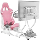 ARES WING Sim Racing Cockpit with Monitor Mount, Steering Wheel Stand with Seat, Racing Simulator Cockpit Compatible with Fanatec, Thrustmaster, Logitech, Moza Racing Games on PS5, PS4, Xbox and PC