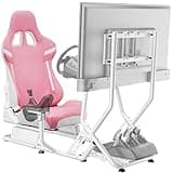 ARES WING Sim Racing Cockpit with Monitor Mount, Steering Wheel Stand with Seat, Racing Simulator Cockpit Compatible with Fanatec, Thrustmaster, Logitech, Moza Racing Games on PS5, PS4, Xbox and PC