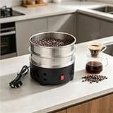 ycnbnwe Coffee Bean Cooler Electric Cooling Tray for Home Coffee Roasting, Double Filter Chaff Collector, Fast 2-Minute Cooling Machine(Black)
