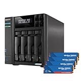 Asustor Lockerstor 4 Gen2 AS6704T with 4 x 1TB SSD (WDS100T5B0E) - 4 Bay NAS, Quad-Core 2.0 GHz CPU, 4 M.2 NVMe Slots, Dual 2.5GbE, Upgradable to 10GbE, 4GB DDR4 RAM, Network Attached Storage