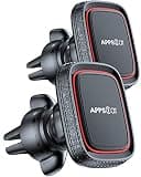 APPS2Car 2 Pack Magnetic Phone Car Mount, Car Phone Holder Mount Magnetic, Built in 6 Strong Magnets, Air Vent Cell Phone Holder for Car with Adjustable Secure Tightening System