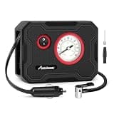 AVID POWER 12V Tire Inflator Portable Air Compressor, Portable Car Air Pump w/Display Gauge and LED Light, Air Pump for Car Tires, Bike, Motorcycle, Compact, Lightweight (Red)
