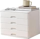 NUHSLF Large White Wooden Office File Cabinet with Drawers and Brass Accents for Home Office (White-X)