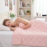 yescool Pink Weighted Blanket for Adults 10 lb, 48 * 72in Twin Full Size Heavy Throw Blanket for Teens Better Sleep