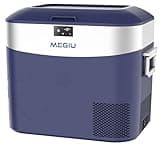 Megiu Car Refrigerator Portable Car Fridge 12V Refrigerator 23 Quart (22 Liter) Freezer Compressor Cooler 12V/24V DC 110~240 V AC for Outdoor Camping Travel Home Use -18℃~+15℃ (Blue)