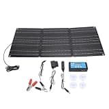100W Portable Foldable Solar Panel Kit with Controller, 2 USB Outputs, OBD Car Charging, Water ETFE, 3 Fold for Camping and Outdoor Trips