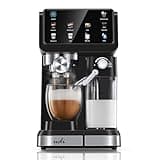UDI 20 Bar Espresso Machine, 9-in-1 Coffee Maker with Automatic Milk Frother & Detachable Milk Tank, One-Touch Cappuccino Latte Macchiato Americano Iced Espresso, Self-Cleaning Function for Home Use