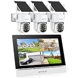 ANNKE Wireless Security Solar Camera System with 7'' IPS Touch Screen, 3PCS 4MP Camera Equipped with Solar Panels, Human Detection, 360°Pan & Tilt, Two-Way Audio