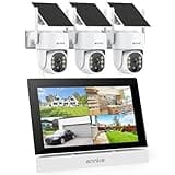ANNKE Wireless Security Solar Camera System with 7'' IPS Touch Screen, 3PCS 4MP Camera Equipped with Solar Panels, Human Detection, 360°Pan & Tilt, Two-Way Audio