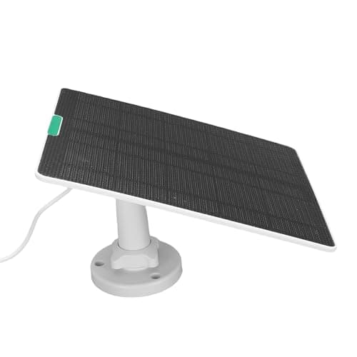 POENVFPO Panel for Security Camera, High Efficiency ETFE USB Solar Charger 5V with DC3 5 Interface, for Camera Doorbell Security System Outdoor Use (White)