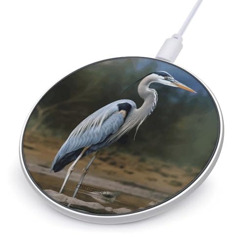 Heron Wireless Charger, 10W Qi-Certified Fast Wireless Charging Pad with USB Cable & LED Indicator Fashion Charger Mat Portable Charging Station for All Qi-Enabled Phones