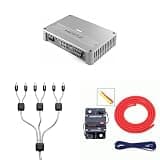 Hertz Marine Amplifier Upgrade Kit – Venezia Compact V5C 5-Channel Amp with 8GA Wiring Kit & 5-Channel RCA – Complete DIY Boat Audio System for Speakers & Subwoofer
