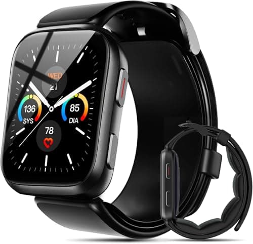 Smart Watch for Freestyle Libre 2, 1.95" Blood Pressure Monitor with Air Pump Band, Blood Pressure Watch with Sleep Heart Rate Monitor, Pedometer, Watch Supports Data Sharing