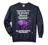 Purple Squad Alzheimer Awareness Ribbon Support Team Comfort Colors Adult Sweatshirt