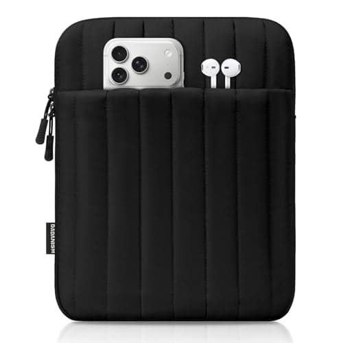 Dadanism 9-11 Inch Puffy Tablet Sleeve Bag Padded Carrying Case for iPad A16 11th Gen 11", iPad Air M3/Pro M5 11", iPad 10/9/8/7th Gen, Galaxy Tab A9+/A11+ 11", Tab S10 Lite/S10 FE 10.9", Black