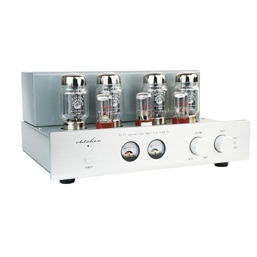 Oldchen KT88-K3 Tube Amplifier, Hi-Fi Integrated Push-Pull Stereo Amp, 45W+45W, Point-to-Point Hand-Wired, KT88 & 6SN7 Vacuum Tubes, Class A Audio Amp with VU Meters (Silver, Standard Version)