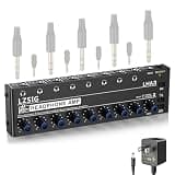 LZSIG Headphone Amplifier 8 Channel Metal Stereo Audio Amplifier with Bass Boost, Mini Earphone Splitter with Power Adapter,1/4" & 1/8" TRS Headphones Output and TRS Audio Input,DC 12V