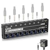 LZSIG Headphone Amplifier 8 Channel Metal Stereo Audio Amplifier with Bass Boost, Mini Earphone Splitter with Power Adapter,1/4" & 1/8" TRS Headphones Output and TRS Audio Input,DC 12V