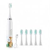 Kids Sonic Electric Toothbrush with 4 Cleaning Modes, 2 Min Smart Timer, IPX7 Waterproof, Ages 2-15, USB Rechargeable (White)
