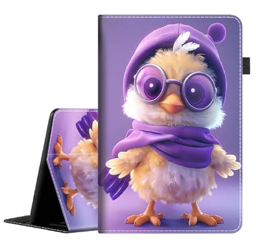 Yuxcfhjfe Case for Amazon Fire HD 10 Tablet (9th/7th/5th Generation,2019/2017/2015 Release), Premium PU Leather Folio Stand Cover Case with Smart Auto Wake/Sleep, Cute Chicken Baby
