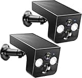 Solar Security Cameras Wireless Outdoor, 2K Solar Powered WiFi Camera, IP65 Waterproof, AI Motion Detection, Color Night Vision, Cloud & SD Card Storage, Outside Cameras for Home Security 2 Pack