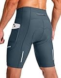 Men's Bike Shorts 3D Padded Cycling Road Biking Underwear Mountain Riding Biker Bicycle UPF 50+ Cycle Shorts Zipper Pockets(Blue Grey,XXL)