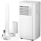 Antarctic Star 8000 BTU Portable Air Conditioner, 4-in-1 AC Unit with Cooling, Dehumidifier & Fan Modes, Sleep Mode, 24H Timer & Remote Control, Moving Wheels & Window Installation Kit