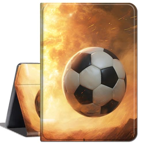 Case for All-New Kindle Scribe (10.2 inch, 2022 Release),Slim Lightweight Smart Shell Stand Cover with Auto Wake/Sleep Cases for Kindle Scribe 10.2",Football and fire